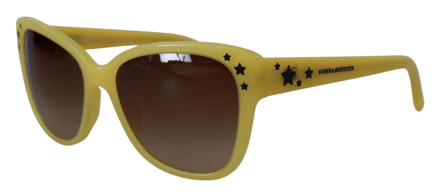 Dolce &amp; Gabbana Chic Yellow Acetate Gradient Sunglasses