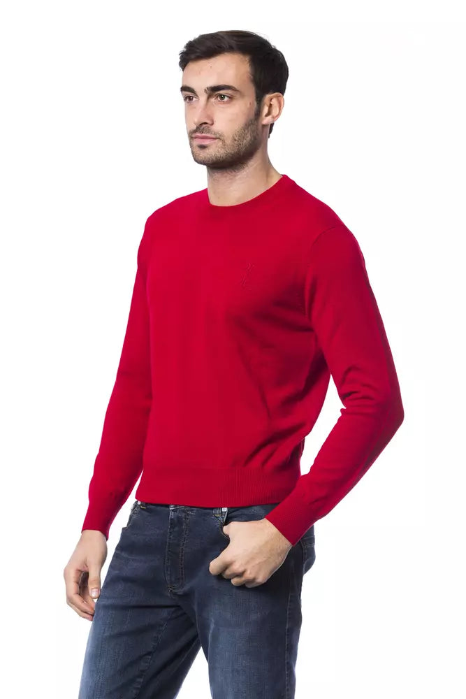 Billionaire Italian Couture Red Merino Wool Men Sweater