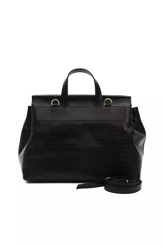 Pompei Donatella Black Leather Women Handbag