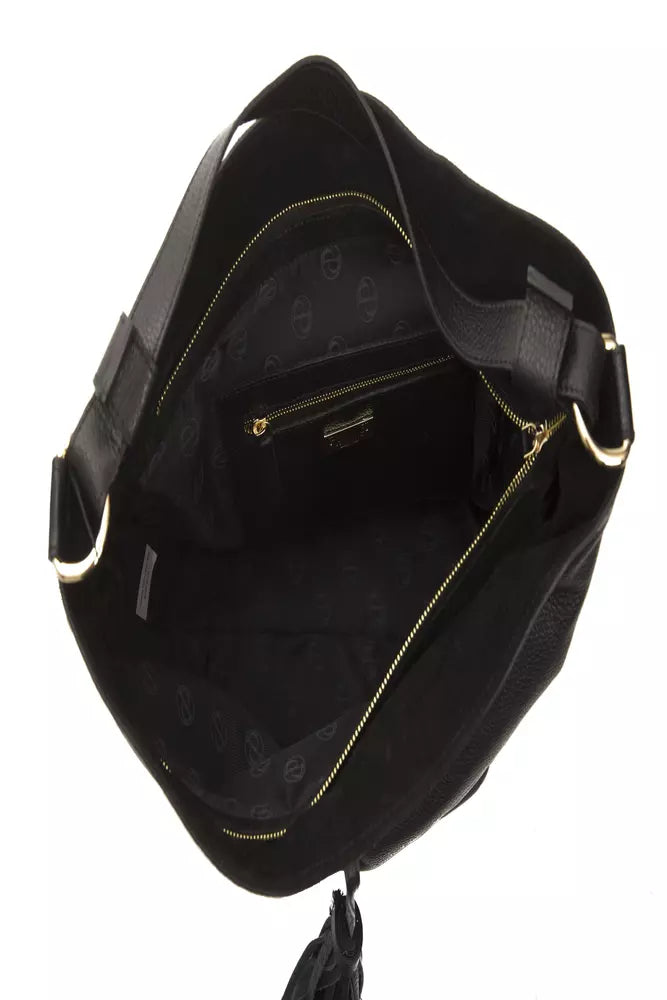 Pompei Donatella Black Leather Women Shoulder Bag