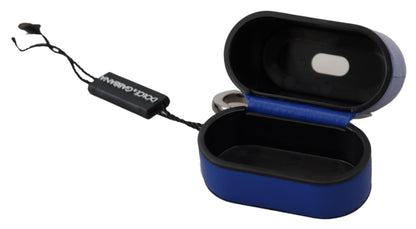 Dolce &amp; Gabbana Elegant Blue Leather Airpods Case