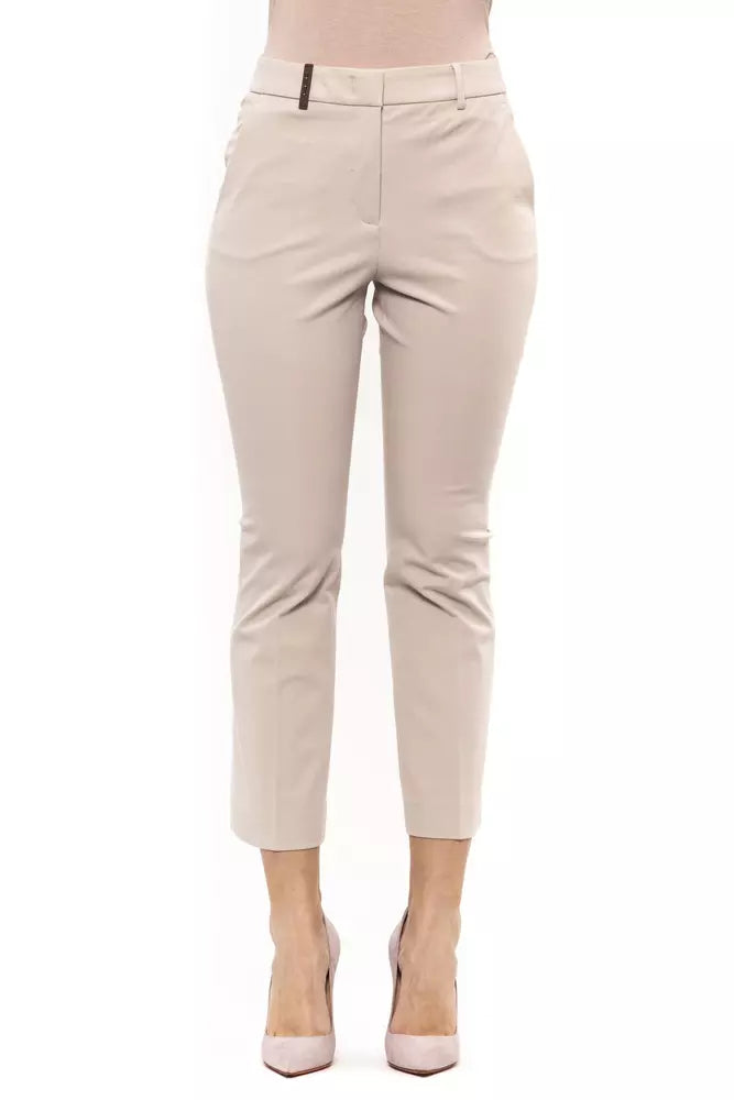 Peserico Beige Cotton Women Trouser