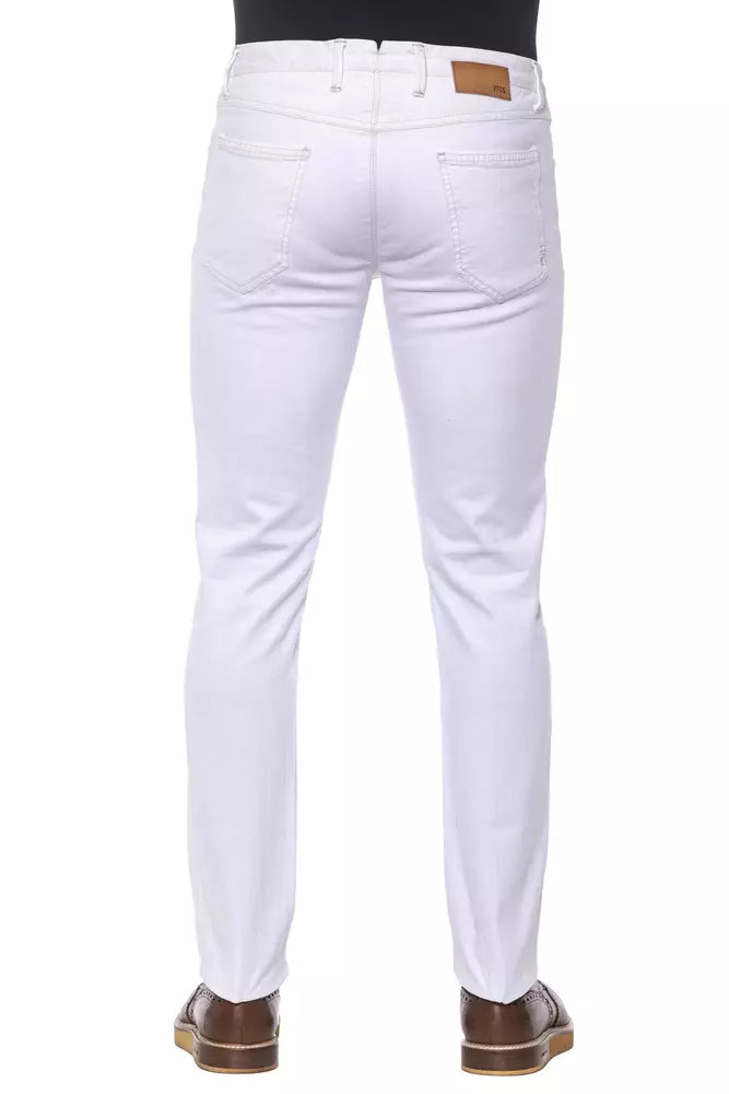 PT Torino White Cotton Men Trouser