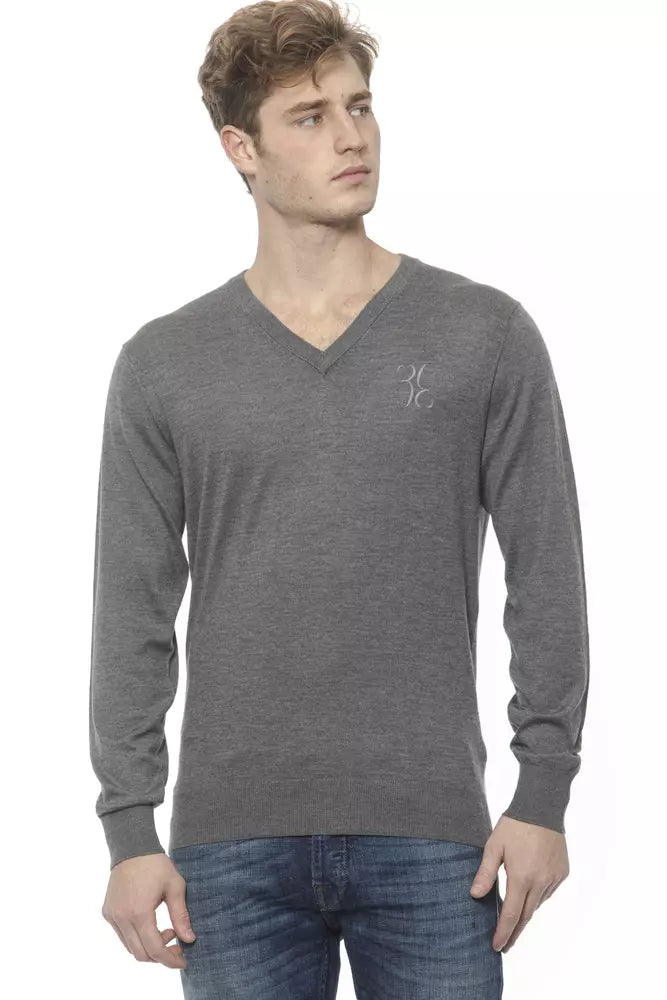 Billionaire Italian Couture Gray Cashmere Men Sweater