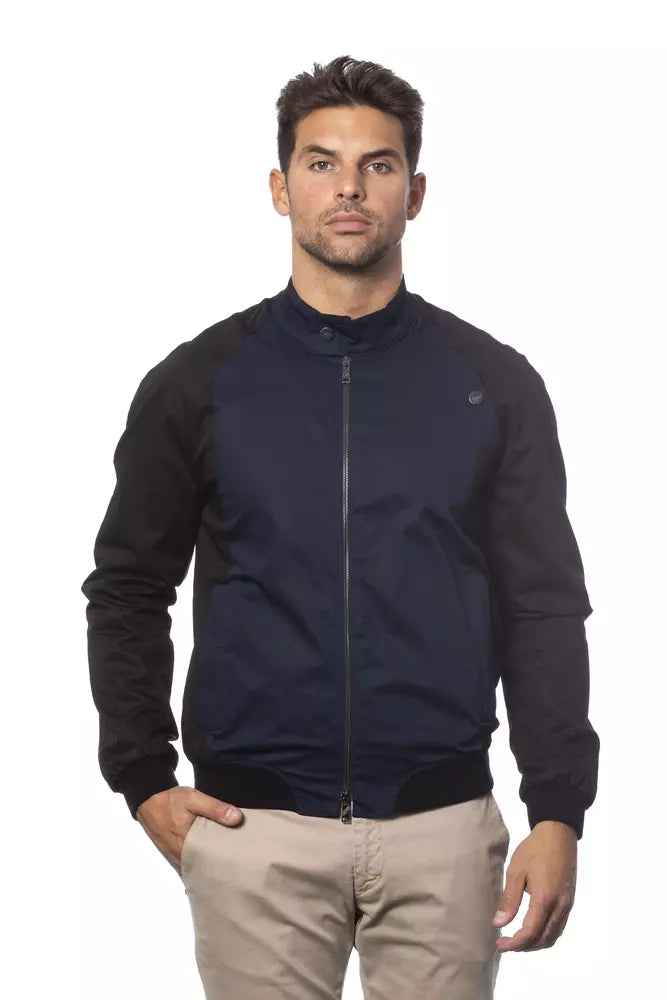 Verri Blue Cotton Men Bomber Jacket