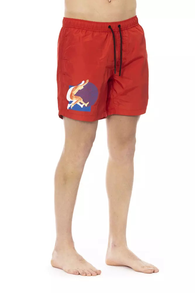 Bikkembergs Red Polyester Men Swim Short