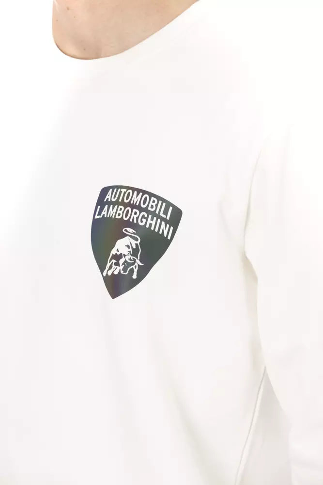 Automobili Lamborghini White Cotton Men Sweater