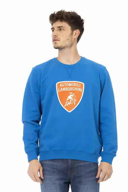 Automobili Lamborghini Blue Cotton Men Sweater