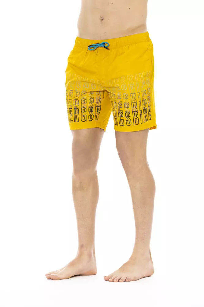 Bikkembergs Yellow Polyester Men Swim Short