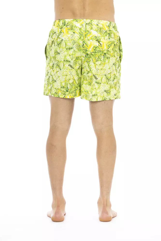 Just Cavalli Green Polyester Men Swimwear