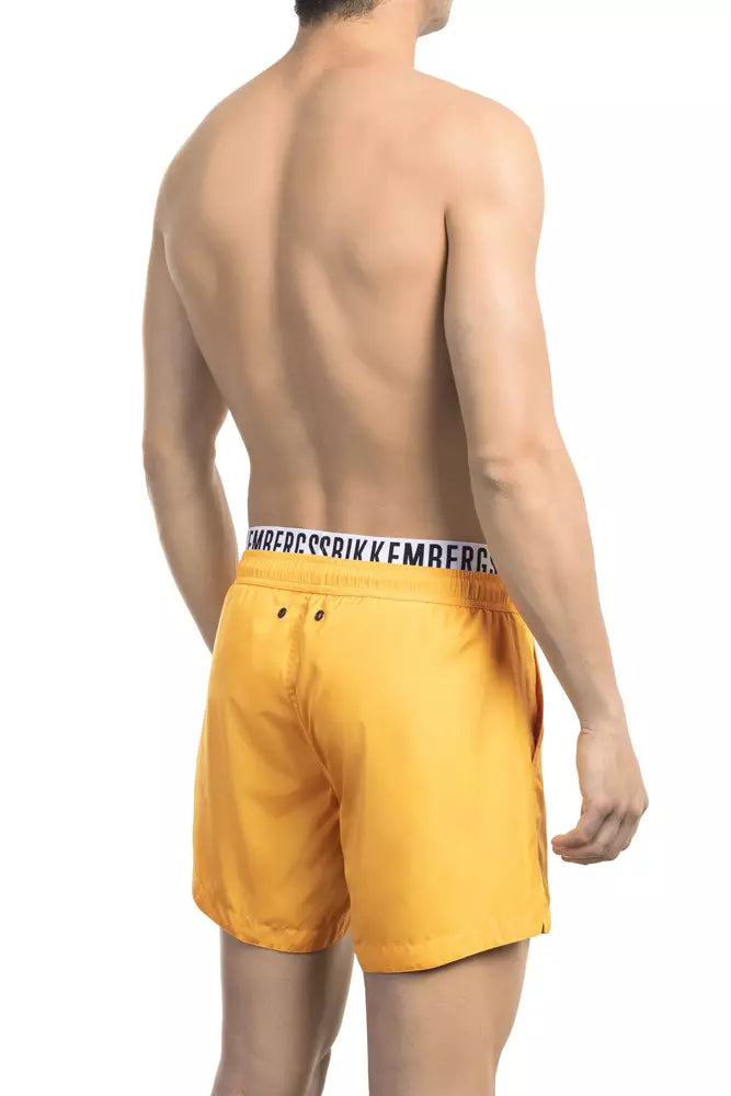 Bikkembergs Orange Polyester Men Swim Short