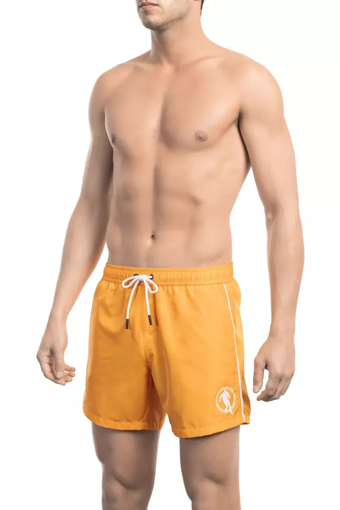 Bikkembergs Orange Polyester Mens Swim Short