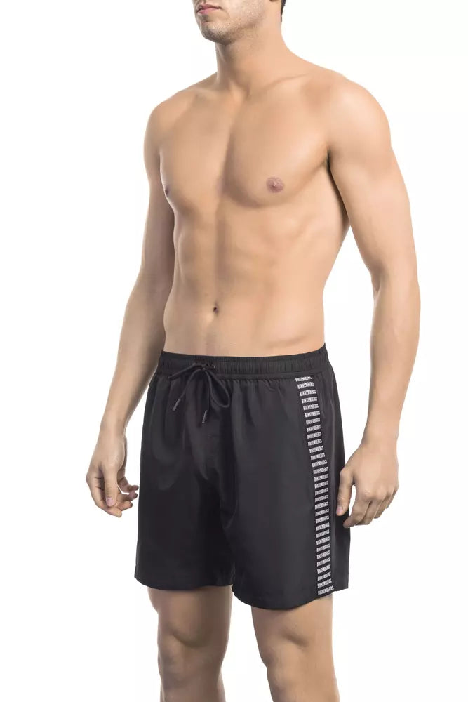 Bikkembergs Black Polyester Men Swim Short