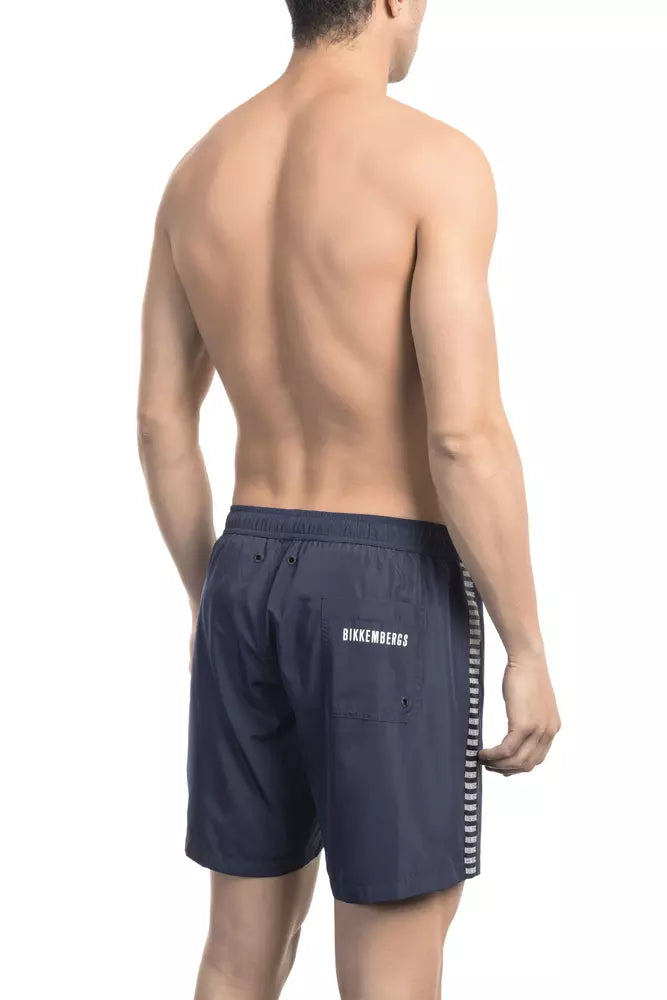 Bikkembergs Blue Polyester Men Swim Short