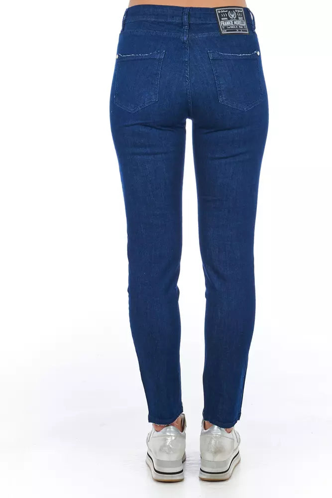 Frankie Morello Blue Cotton Women Skinny Jean