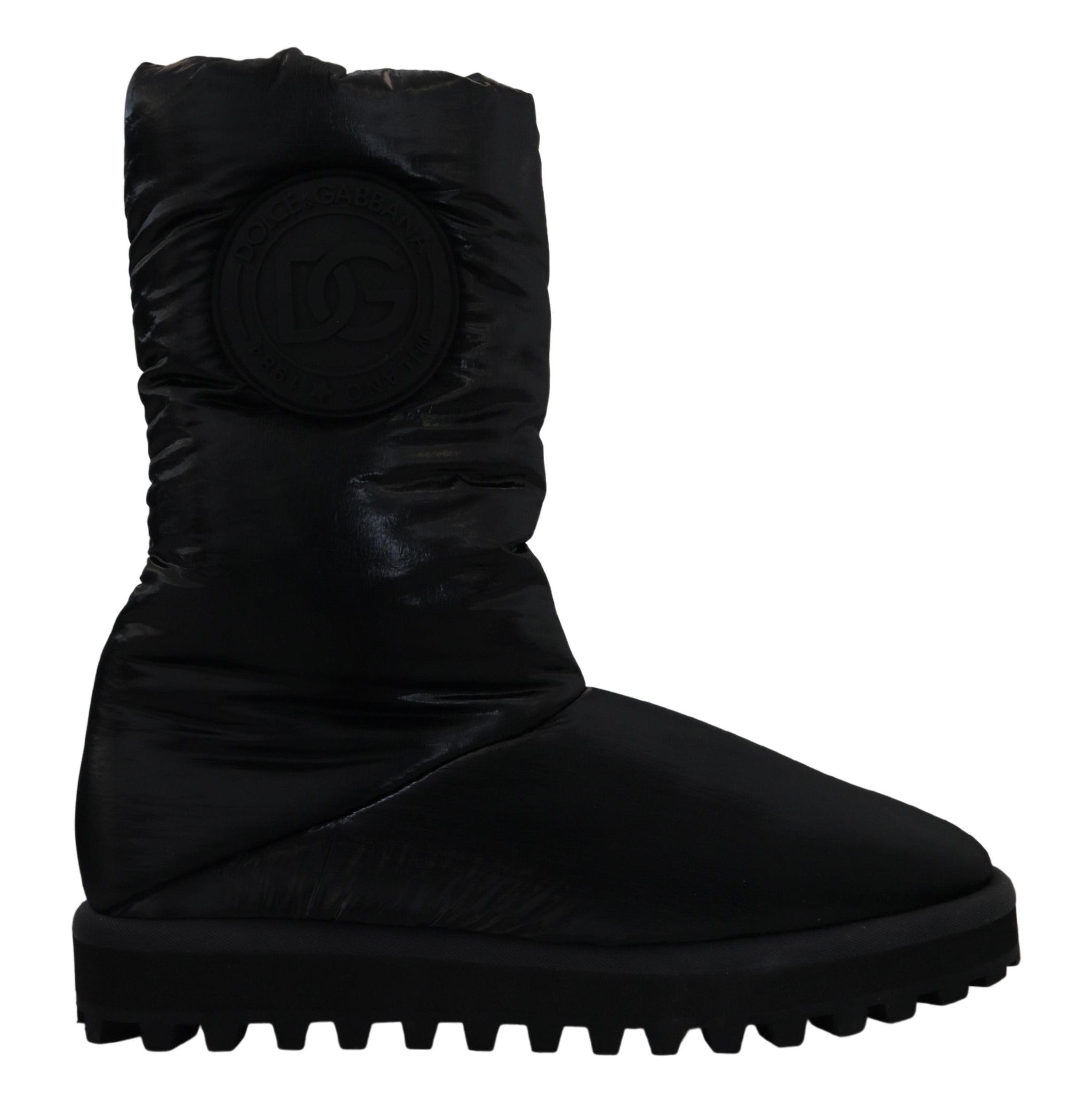 Dolce &amp; Gabbana Elegant Mid-Calf Boots in Black Polyester