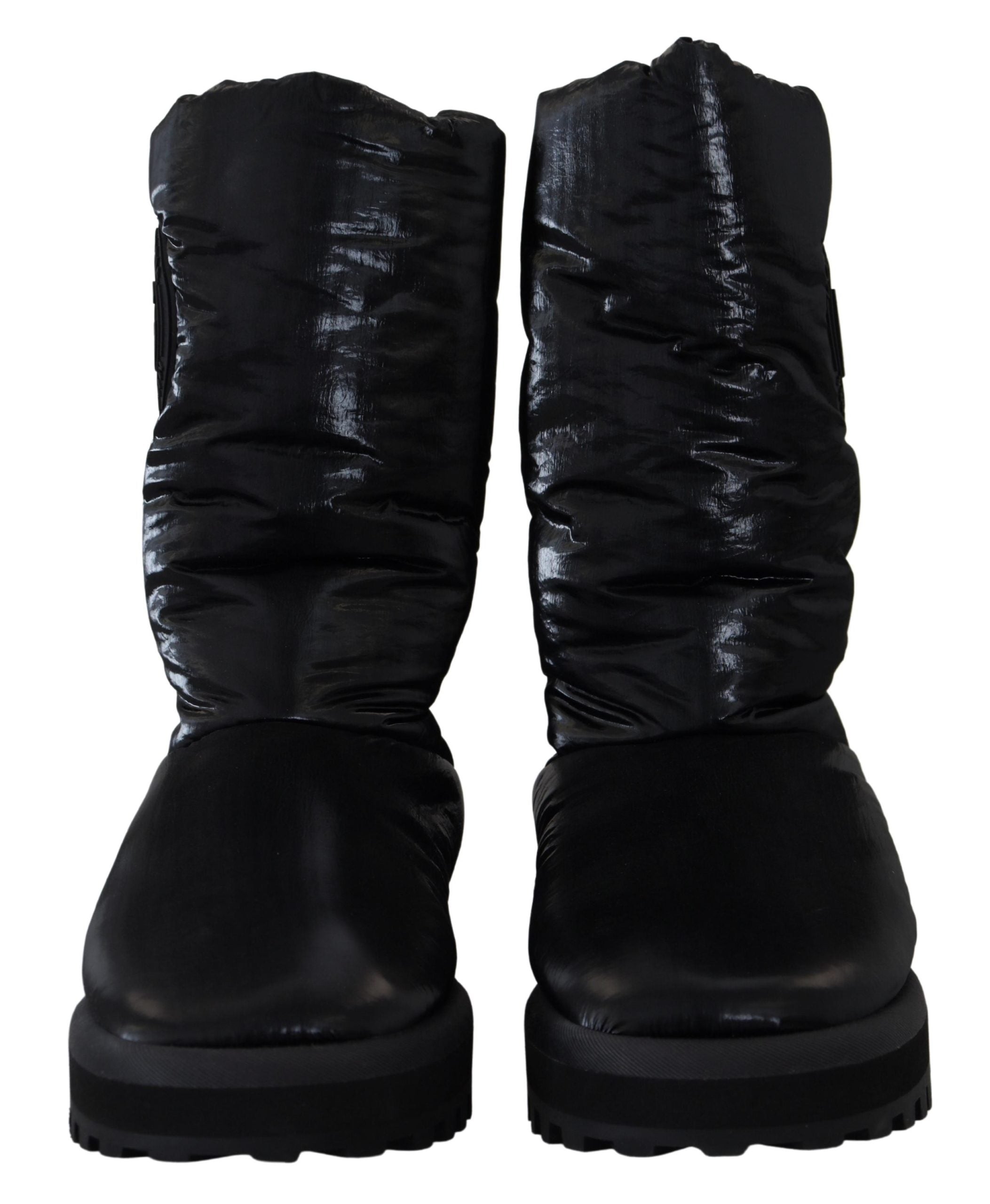 Dolce &amp; Gabbana Elegant Mid-Calf Boots in Black Polyester