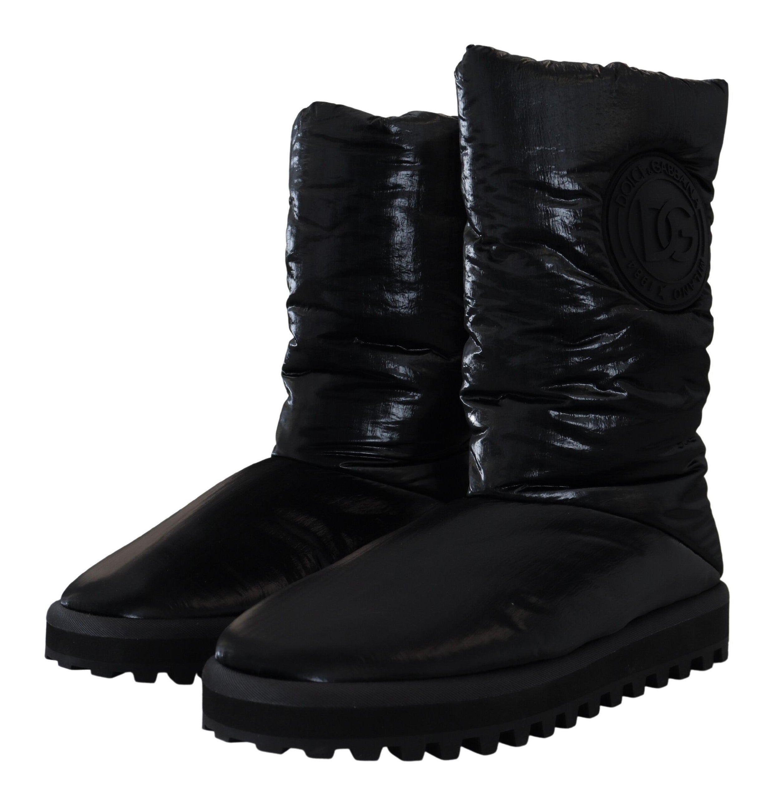 Dolce &amp; Gabbana Elegant Mid-Calf Boots in Black Polyester