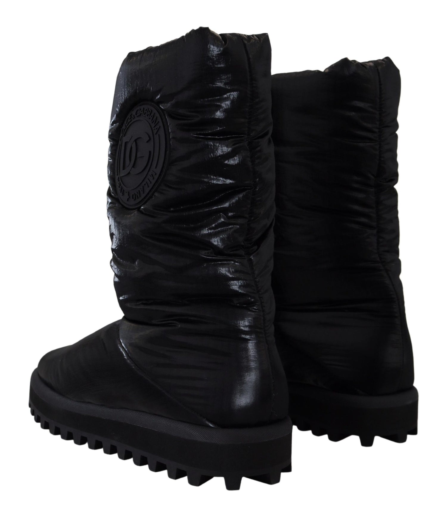 Dolce &amp; Gabbana Elegant Mid-Calf Boots in Black Polyester