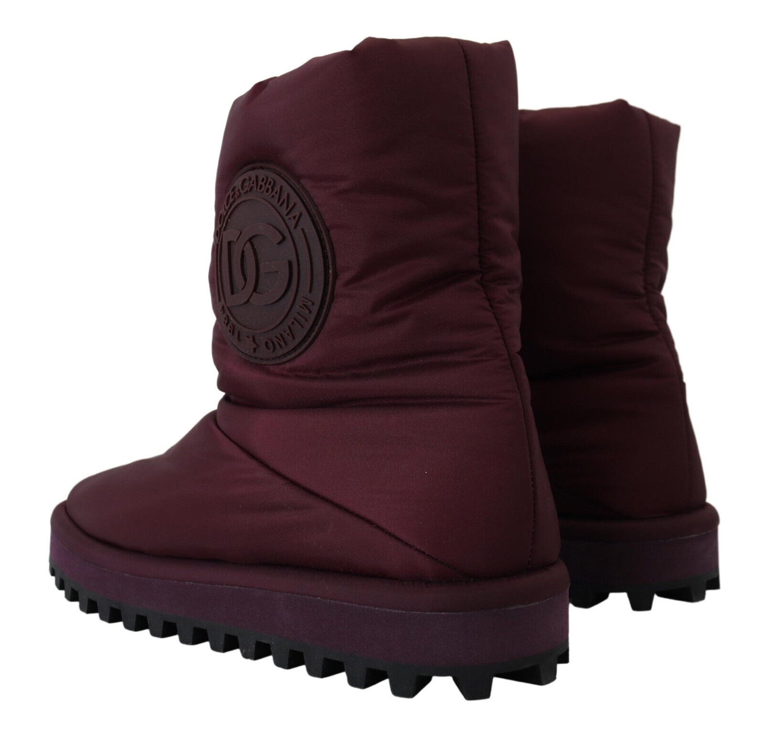 Dolce &amp; Gabbana Elegant Bordeaux Mid Calf Boots