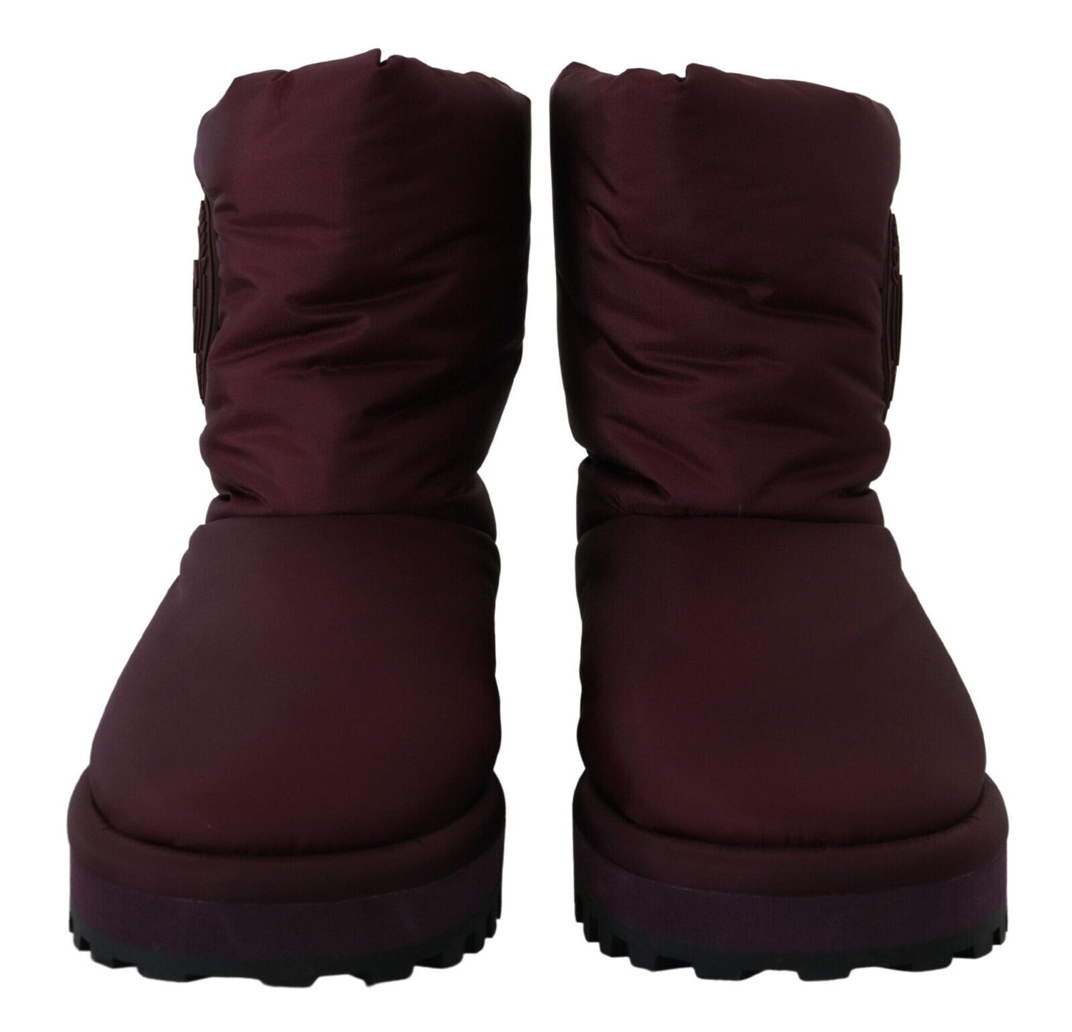 Dolce &amp; Gabbana Elegant Bordeaux Mid Calf Boots