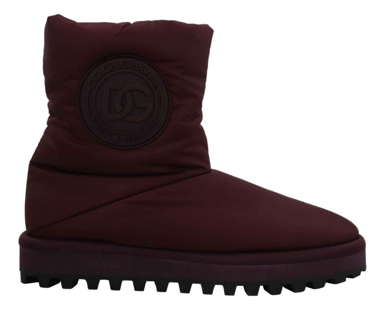 Dolce &amp; Gabbana Elegant Bordeaux Mid Calf Boots