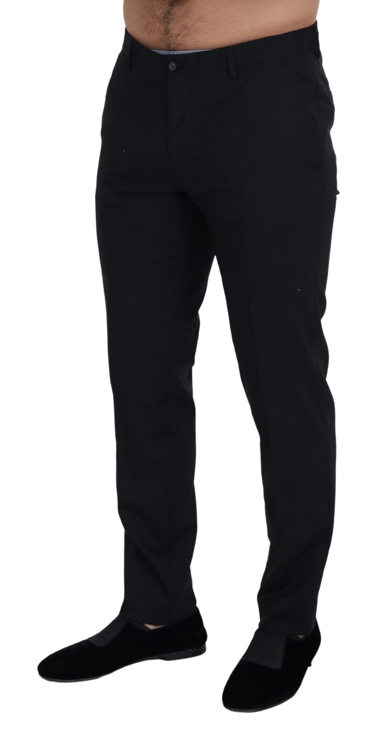 Dolce &amp; Gabbana Elegant Black Wool Blend Trousers