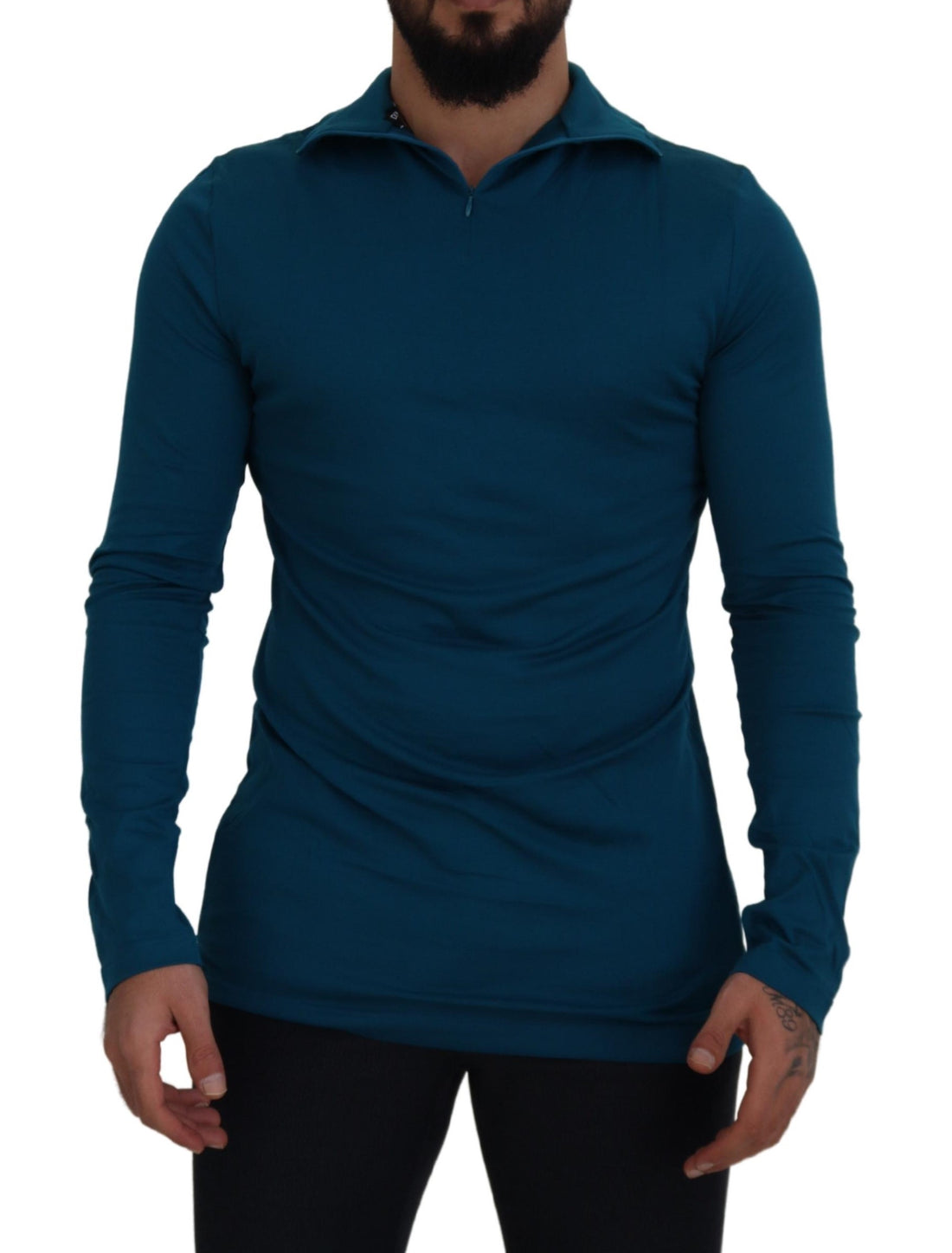 Dolce &amp; Gabbana Elegant Blue Cotton Pullover Sweater