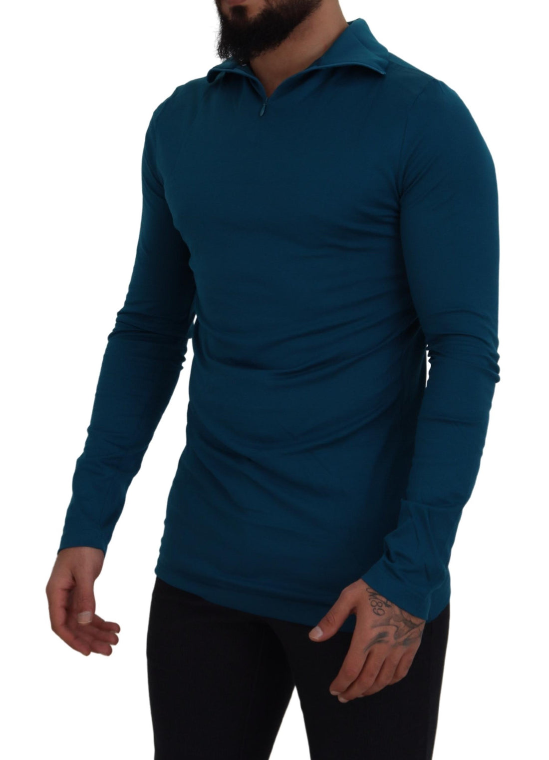 Dolce &amp; Gabbana Elegant Blue Cotton Pullover Sweater