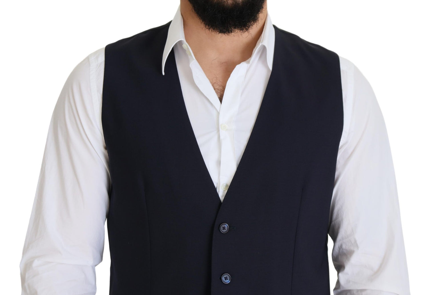 Dolce &amp; Gabbana Elegant Dark Blue Formal Dress Vest