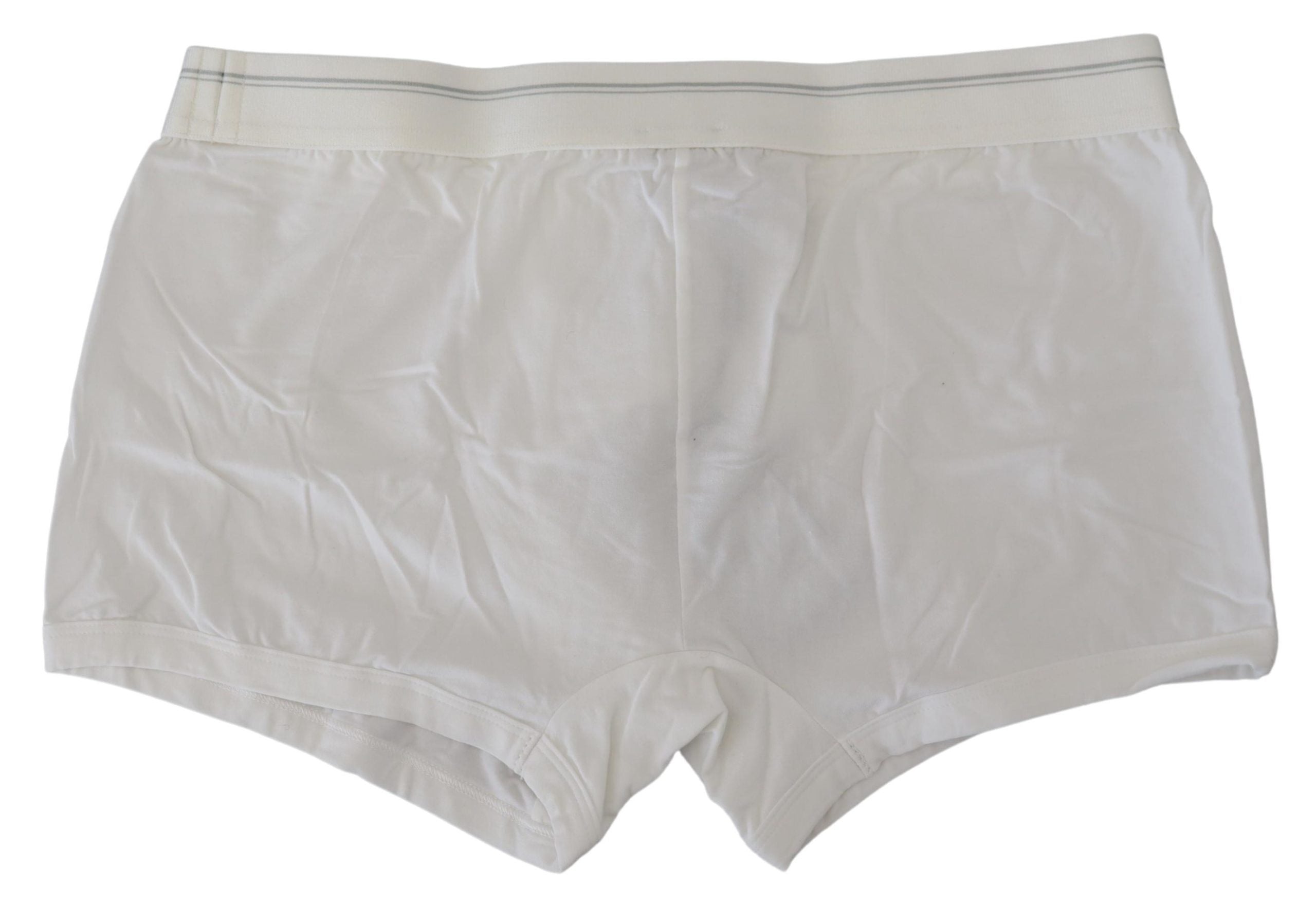 Dolce &amp; Gabbana Elegant White Cotton Blend Boxer Shorts