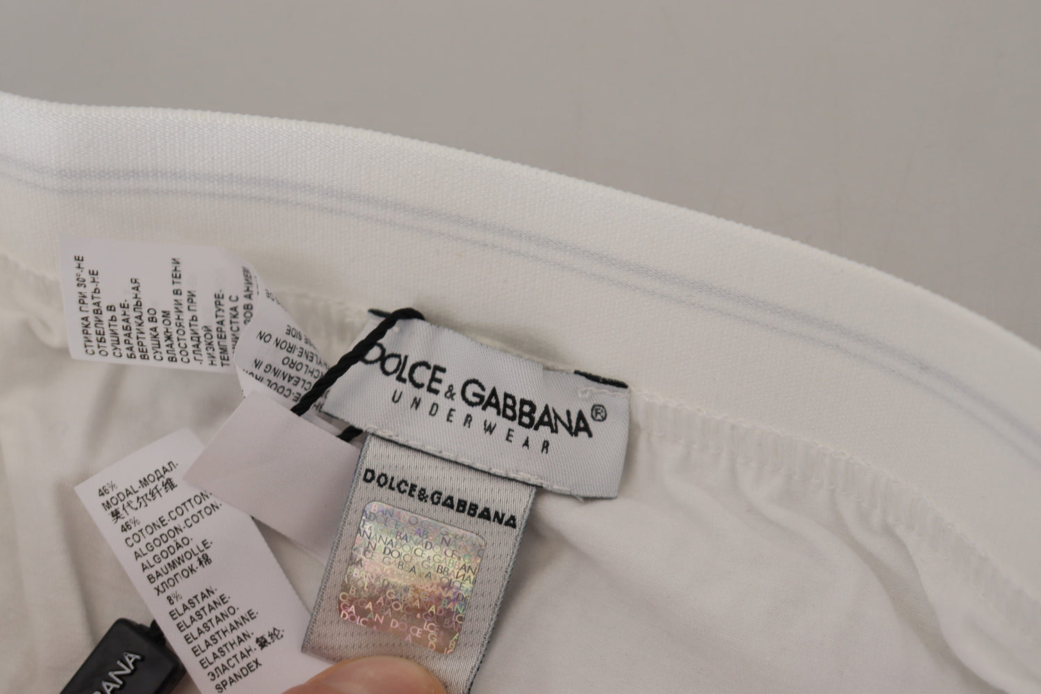 Dolce &amp; Gabbana Elegant White Cotton Blend Boxer Shorts