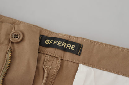 GF Ferre Elegant Brown Straight Fit Chinos