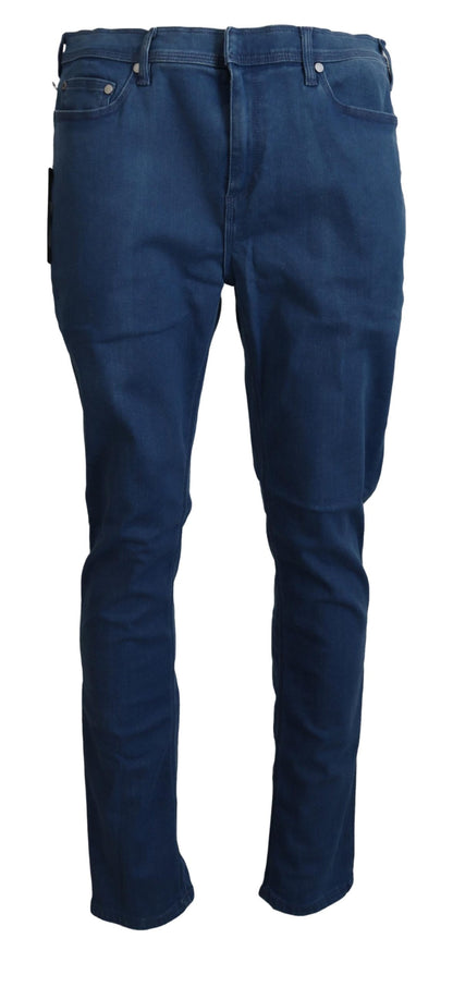 Neil Barrett Chic Skinny Blue Pants for a Sharp Look