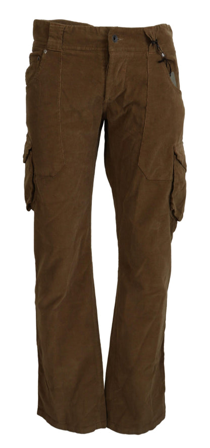 Ermanno Scervino Chic Brown Corduroy Cargo Pants