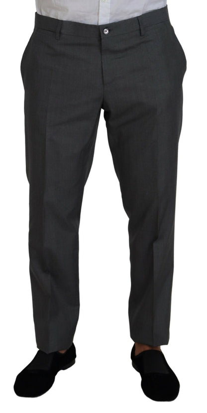 Dolce &amp; Gabbana Sleek Silver Martini Slim Fit Three-Piece Suit