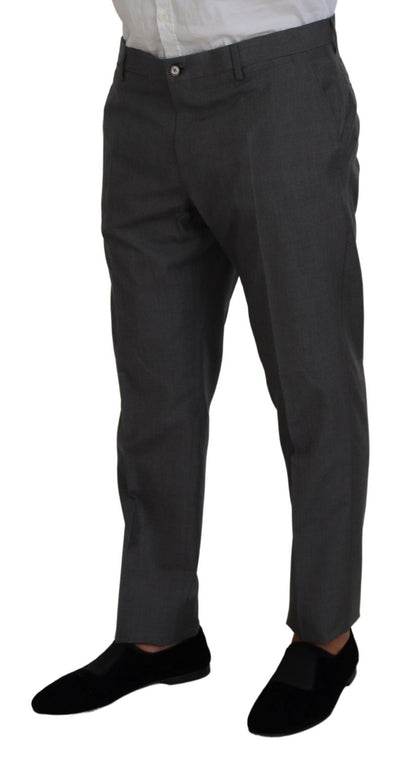 Dolce &amp; Gabbana Sleek Silver Martini Slim Fit Three-Piece Suit