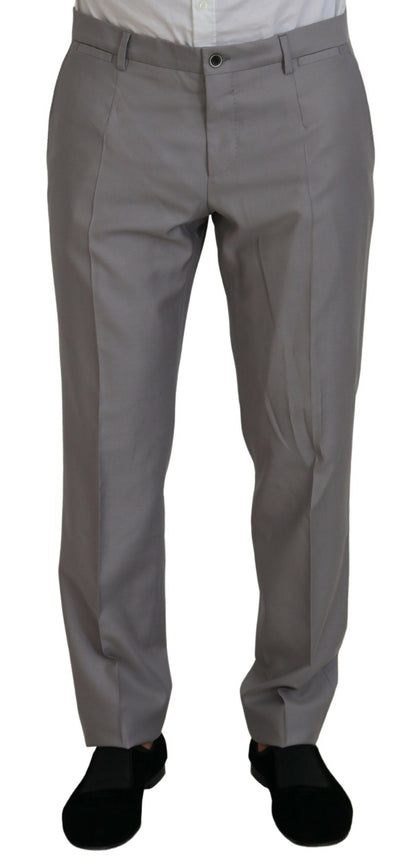 Dolce &amp; Gabbana Elegant Silver Slim Fit Three-Piece Suit