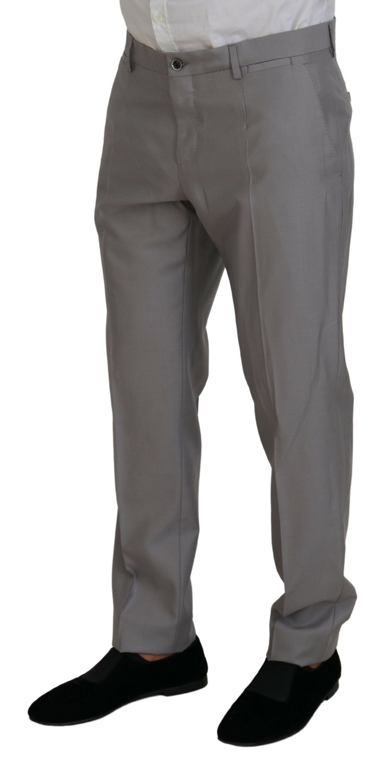 Dolce &amp; Gabbana Elegant Silver Slim Fit Three-Piece Suit