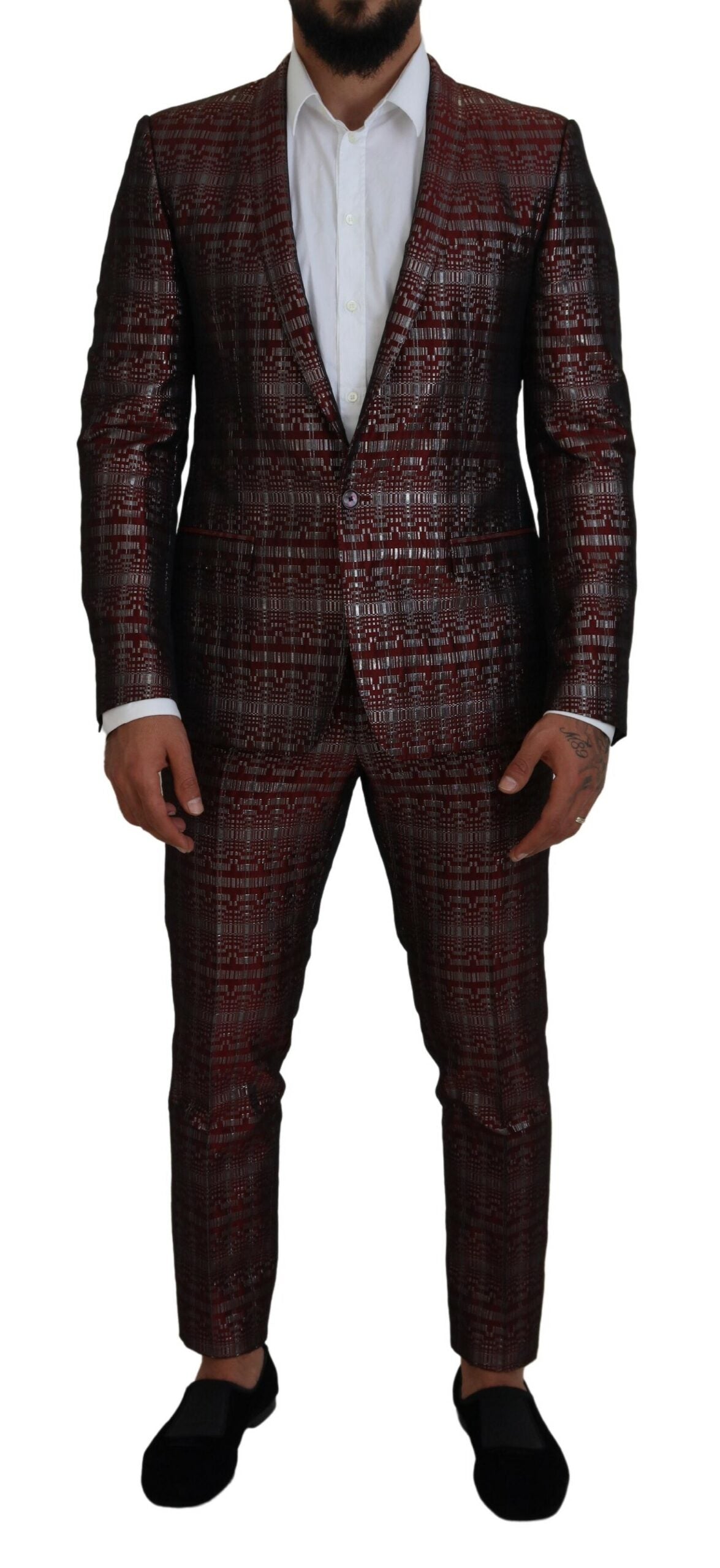 Dolce &amp; Gabbana Bordeaux Fantasy Slim Fit Two-Piece Suit