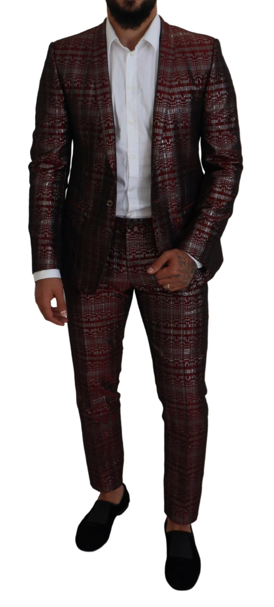 Dolce &amp; Gabbana Bordeaux Fantasy Slim Fit Two-Piece Suit