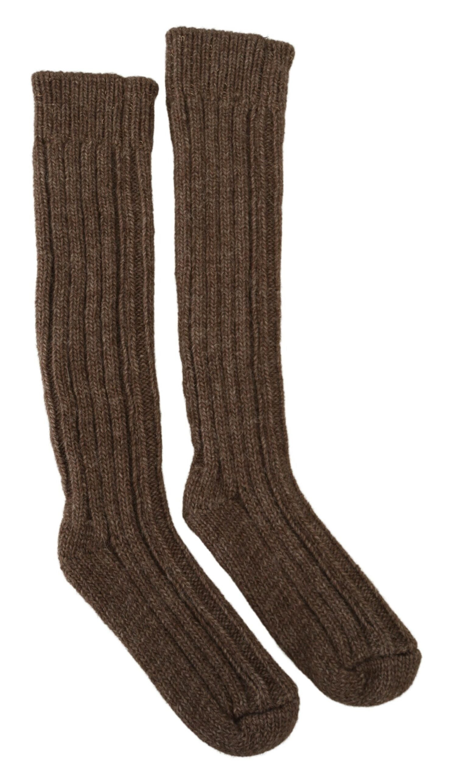 Dolce &amp; Gabbana Chic Brown Wool Blend Over-Calf Socks