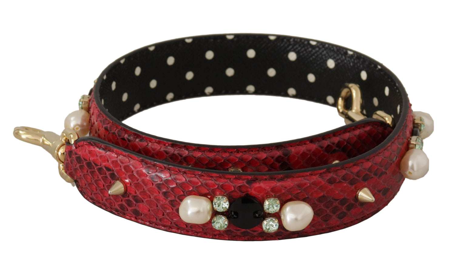 Dolce &amp; Gabbana Elegant Red Python Leather Shoulder Strap