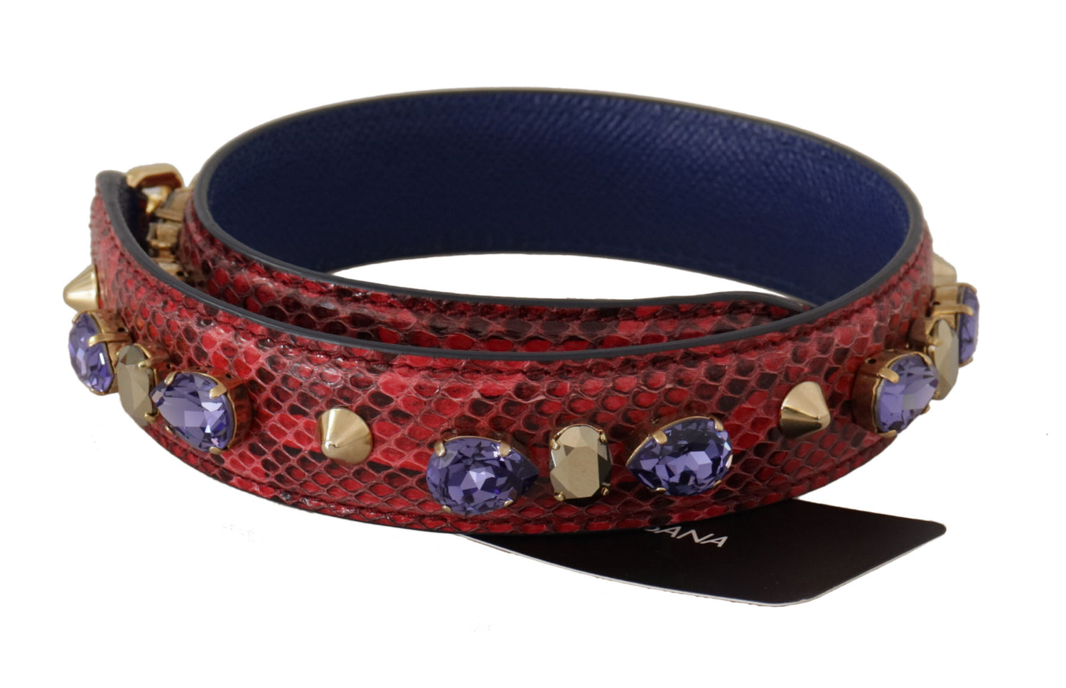 Dolce &amp; Gabbana Elegant Red Python Leather Handbag Strap