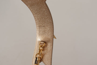 Dolce &amp; Gabbana Elegant Gold Leather Shoulder Strap