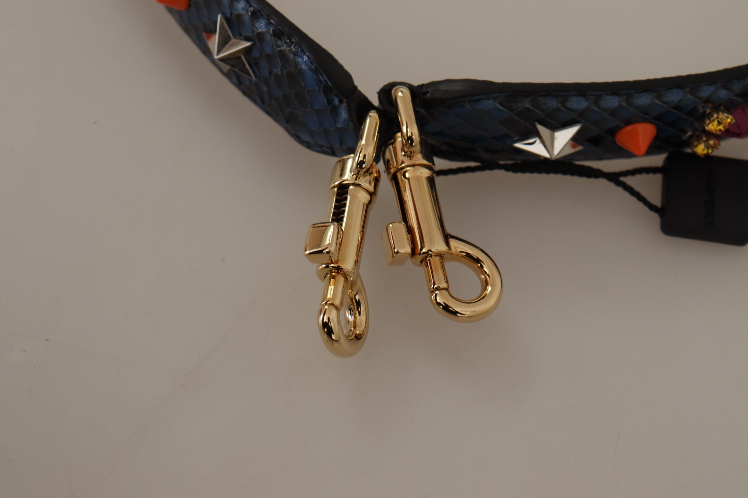 Dolce &amp; Gabbana Elegant Blue Python Leather Bag Strap