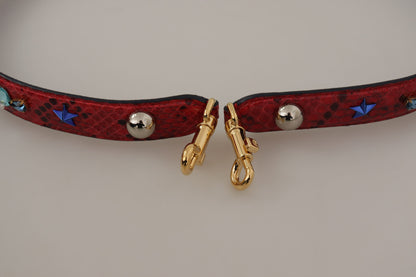 Dolce &amp; Gabbana Chic Red Python Leather Shoulder Strap