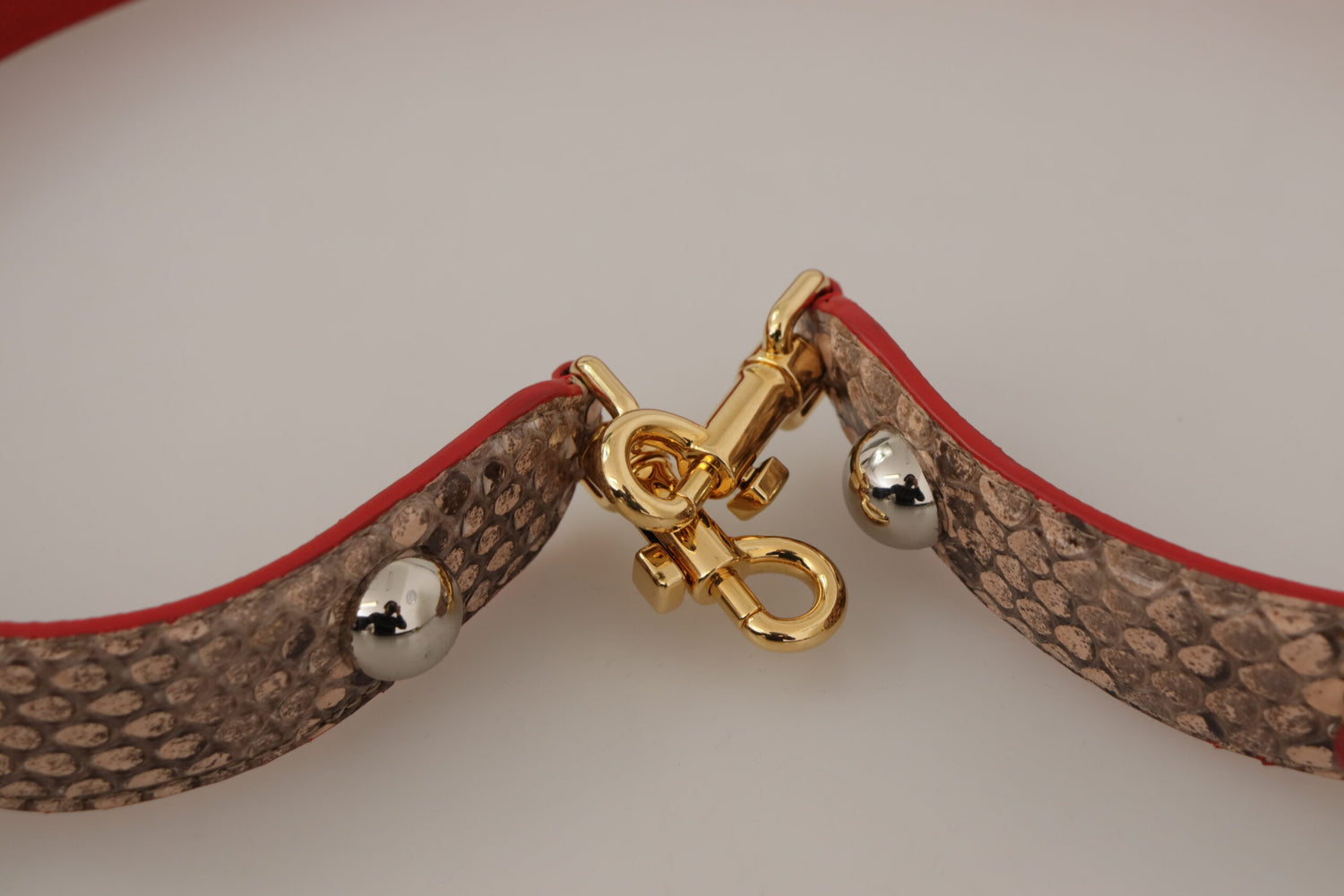 Dolce &amp; Gabbana Chic Brown Python Leather Bag Strap