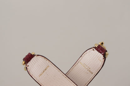 Dolce &amp; Gabbana Elegant Python Leather Bag Strap in Bordeaux