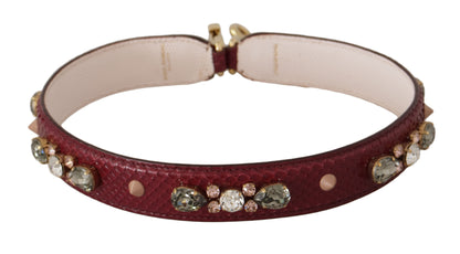 Dolce &amp; Gabbana Elegant Python Leather Bag Strap in Bordeaux